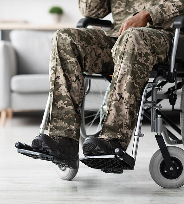 Military Veteran Sitting In Wheelchair